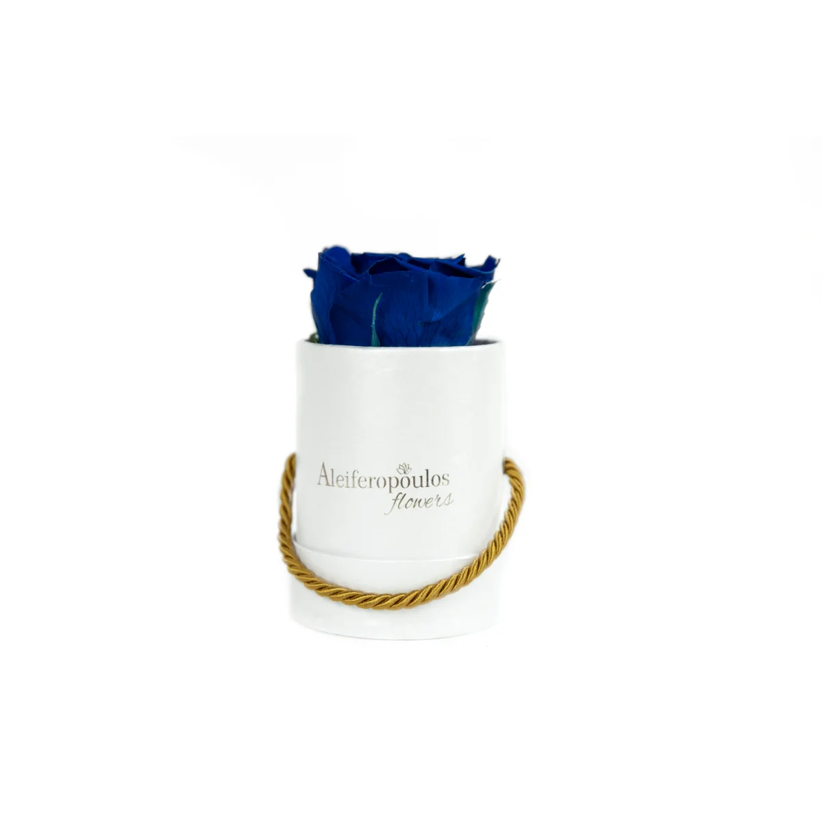 Φωτογραφία προϊόντος: Aleiferopoulos Flowers Dejuiced Forever Blue Rose In Luxury White Forever Rose Box (RB165)