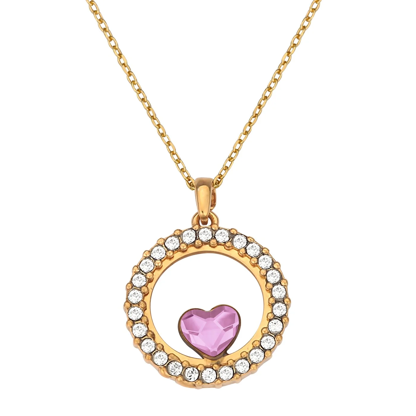 Φωτογραφία προϊόντος: Κολιέ με Καρδιά Pink Crystal σε Ασήμι 925 με Χρύσωμα Κ18 Και Πέτρες P.Q. EUROPEAN CRYSTALS/ VERORAMA/ AK-16275WRG1