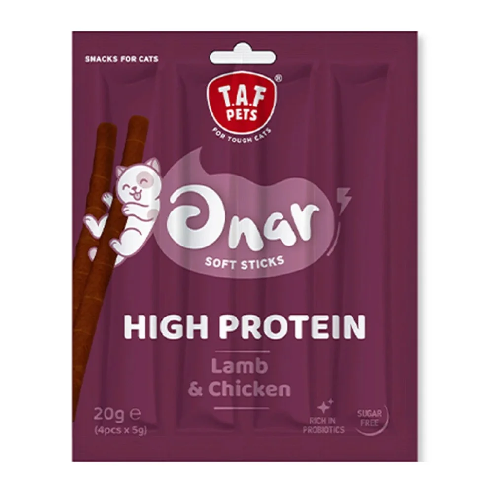 Φωτογραφία προϊόντος: Λιχουδιά Γάτας Taf Pets- Onar Soft Sticks Lamb + Chicken 20gr