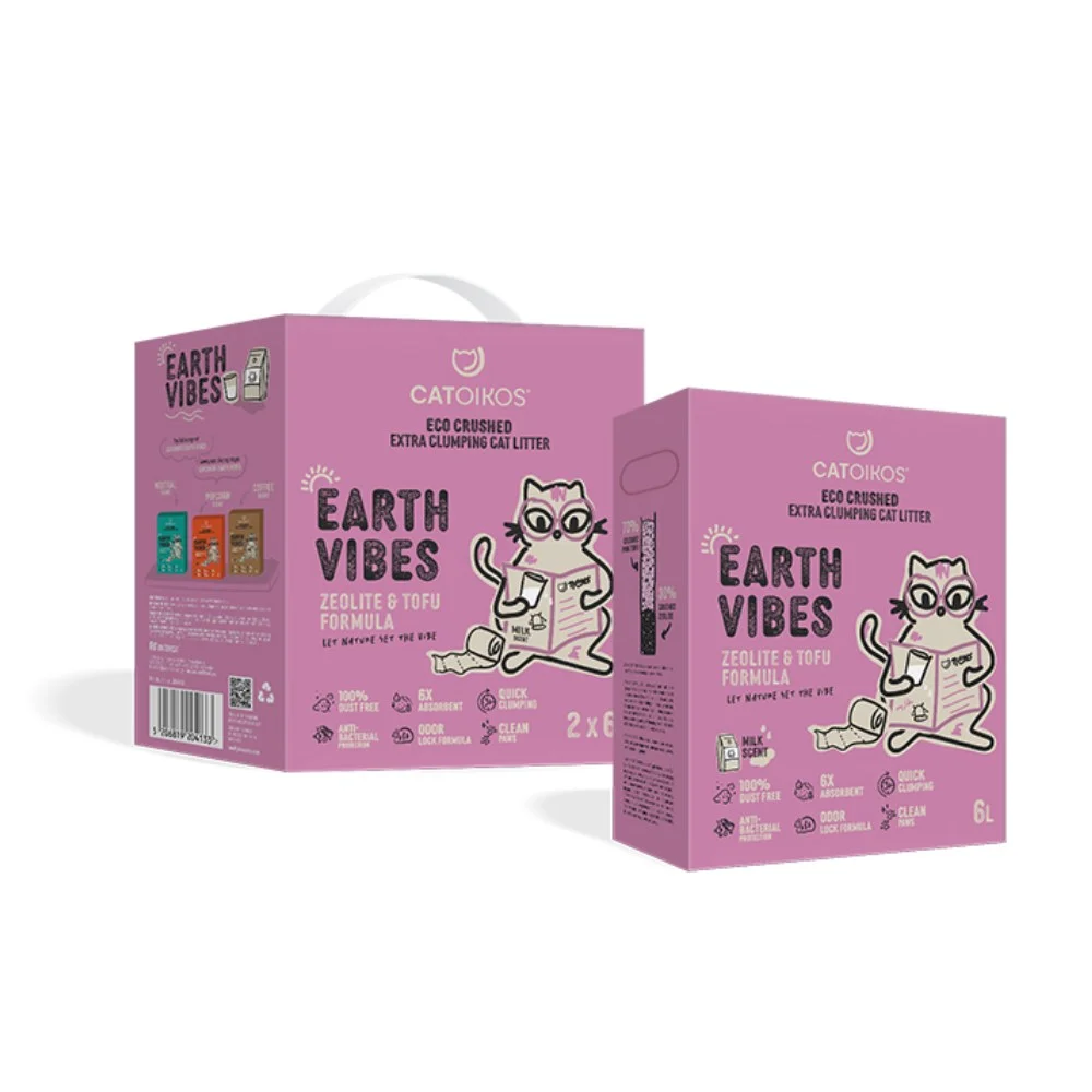 Φωτογραφία προϊόντος: Αμμος Γάτας Catoikos Earth Vibes Tofu + Zeolite Milk Scent 6lt