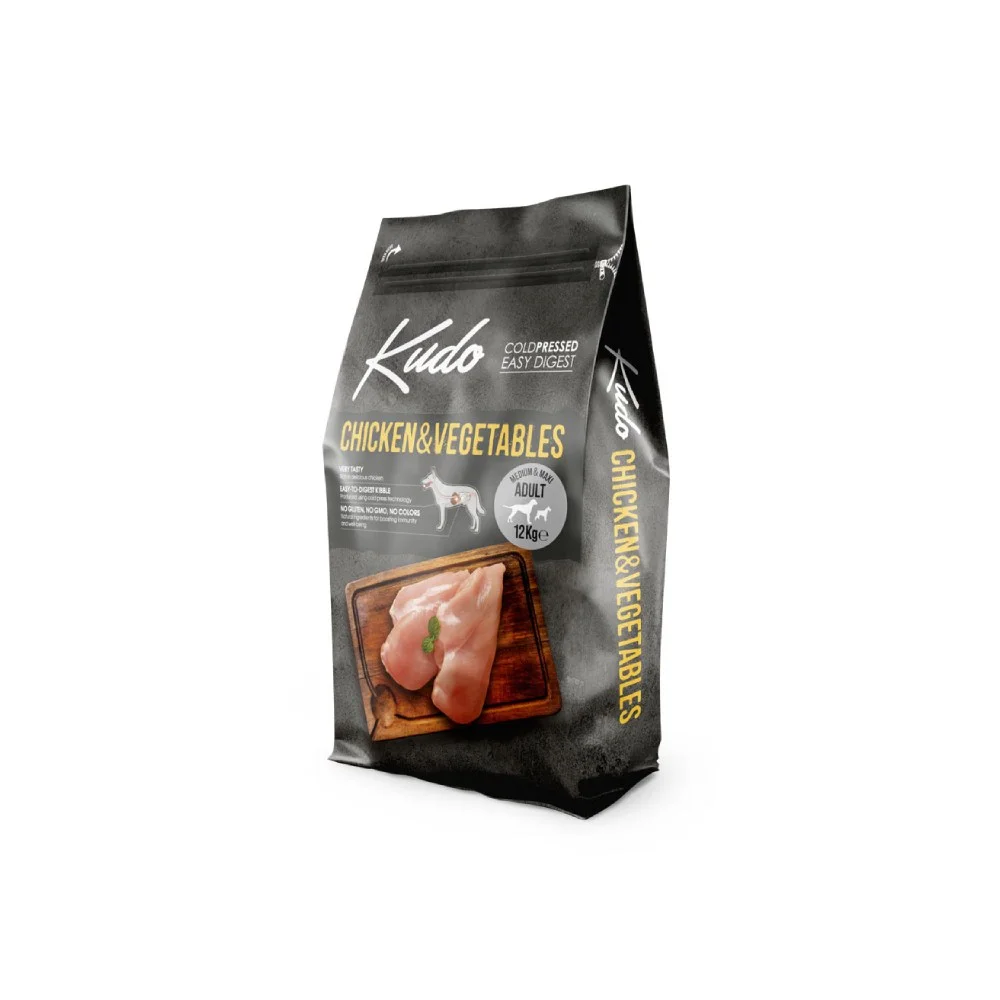 Φωτογραφία προϊόντος: Kudo Adult All Breeds Chicken + Vegetables Ξηρά Τροφή Σκύλου 12kg