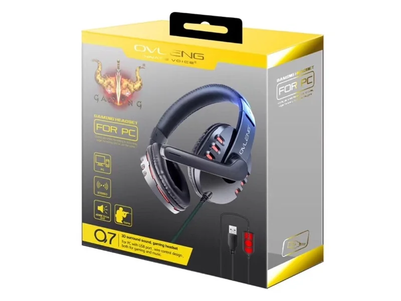 Φωτογραφία προϊόντος: OVELENG Ακουστικά Ovleng OV-Q7 Over Ear Gaming Headset USB
