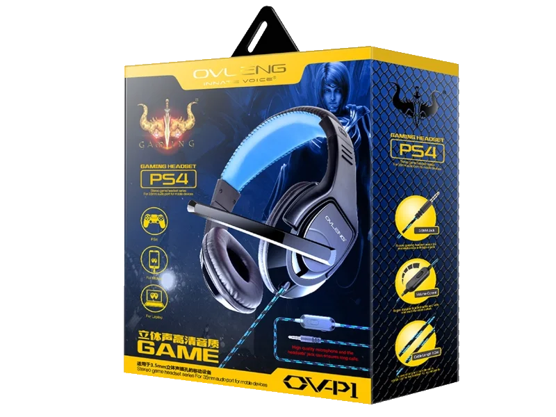 Φωτογραφία προϊόντος: OVELENG Ακουστικά Mobile headset Ovleng OV-P1, For PS4, Microphone, 3.5mm, Black