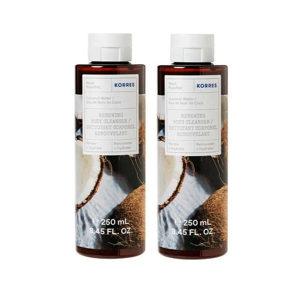 Φωτογραφία προϊόντος: Medipharmacy Korres Αφρόλουτρο Renewing Coconut Water 1+1 Δώρο 2 x 250 ml