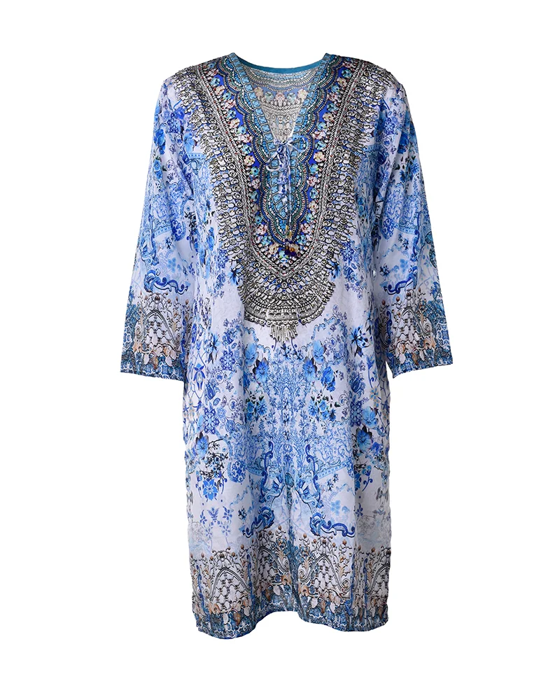 Φωτογραφία προϊόντος: BLE TUNIC ΜΕ ΚΟΡΔΟΝΙΑ ΛΕΥΚΟ ΜΠΛΕ ΕΜΠΡΙΜΕ M/L (100% CREPE)cm 5-41-375-0359