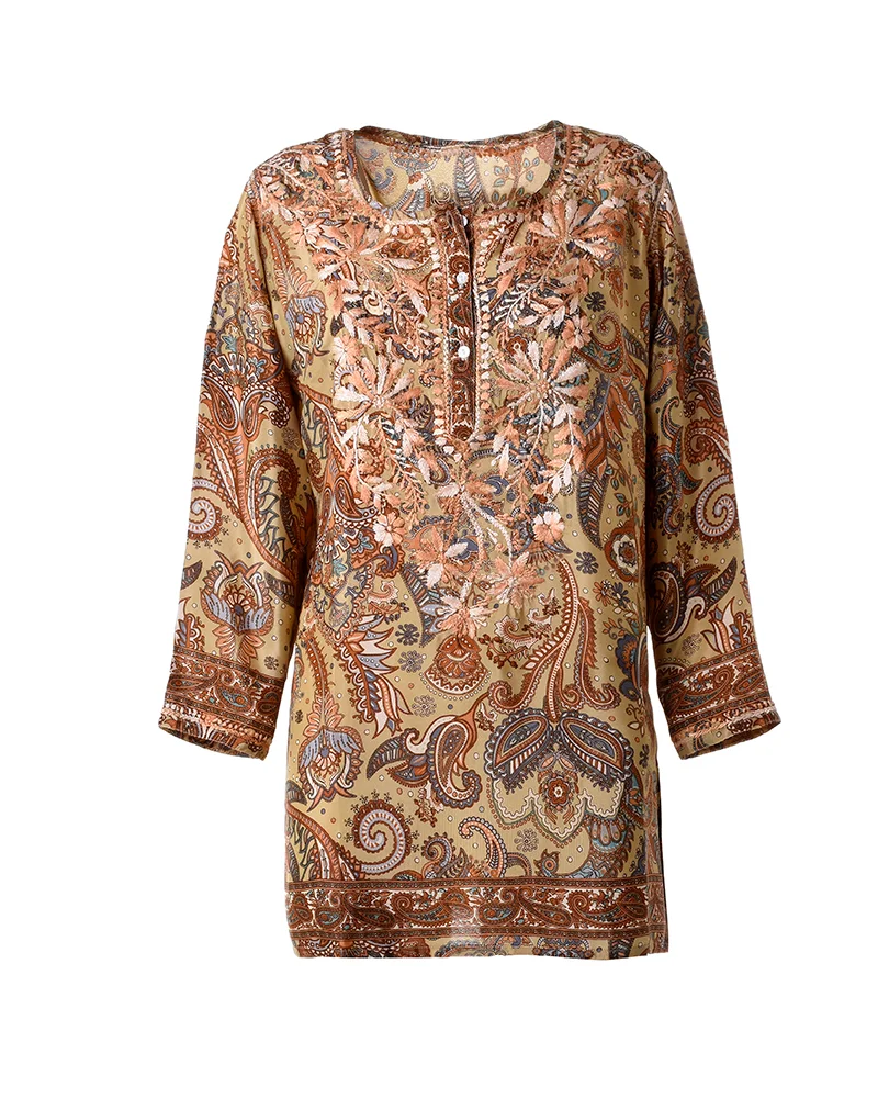Φωτογραφία προϊόντος: BLE TUNIC/ ΚΑΦΤΑΝΙ ΕΜΠΡΙΜΕ ΜΕ ΜΠΕΖ/ΚΑΦΕ ΣΧΕΔΙΑ ΚΑΙ ΚΟΥΜΠΙΑ ΜΑΚΡΥ ΜΑΝΙΚΙ S/M (28%SILK / 72% POLYESTER)cm 5-41-514-0146
