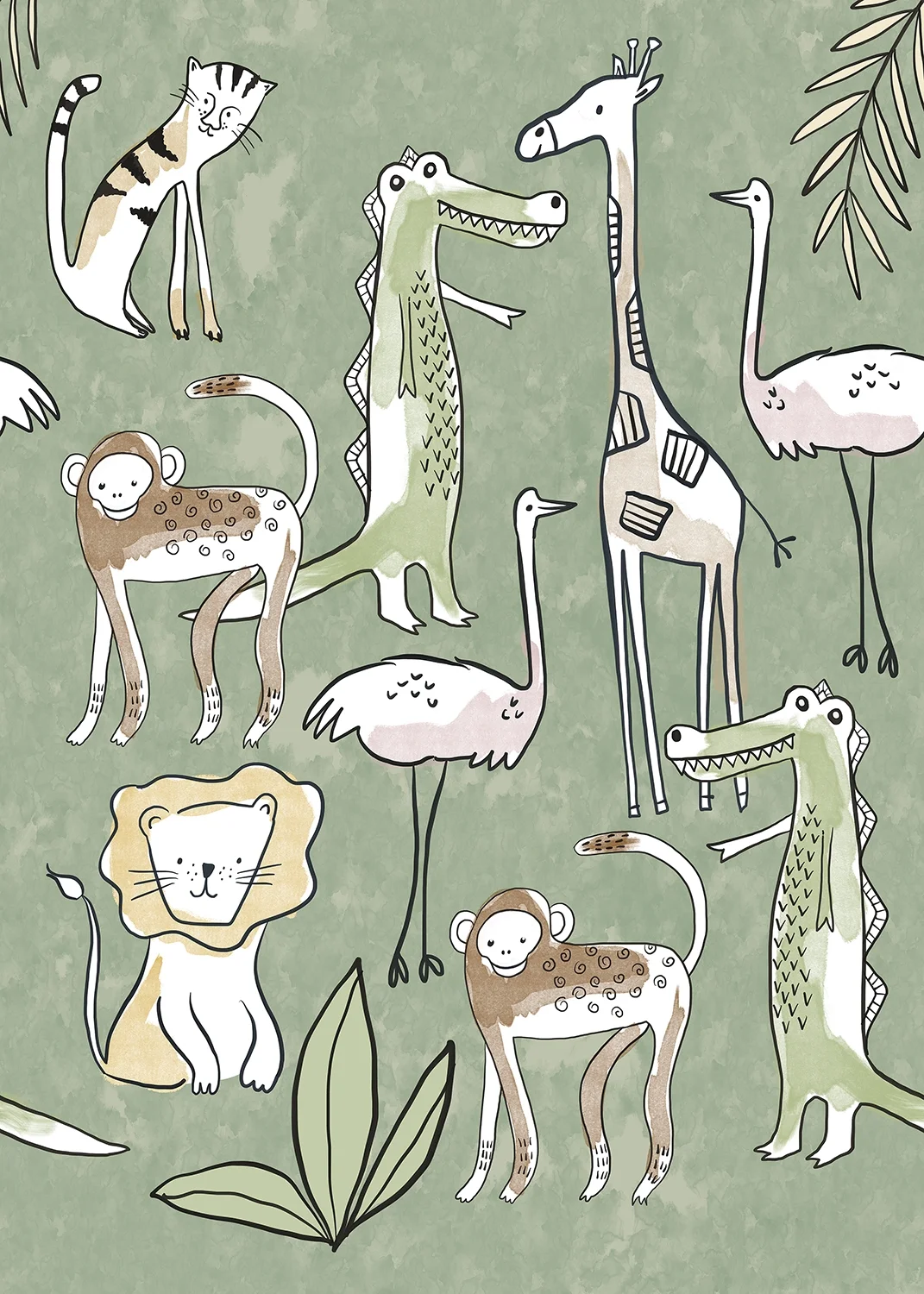 Φωτογραφία προϊόντος: SPITS WALLCOVERIGS Ταπετσαρία BEHANG EXPRESSE OLIVE & NOAH INK7809-BEH - Digital,Non Woven - 280Μx200Π
