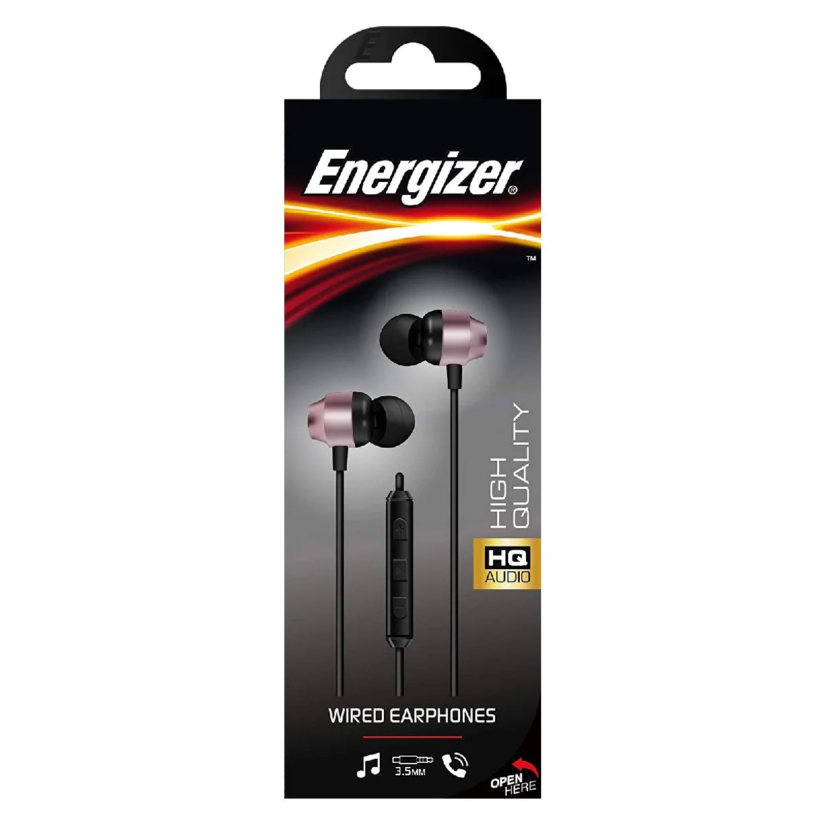 Φωτογραφία προϊόντος: Hands Free Energizer CIA10 Metal Stereo 3.5mm Ροζ Χρυσό με Μικρόφωνο και Πλήκτρο Πολλαπλών Λειτουργιών 1.2μ