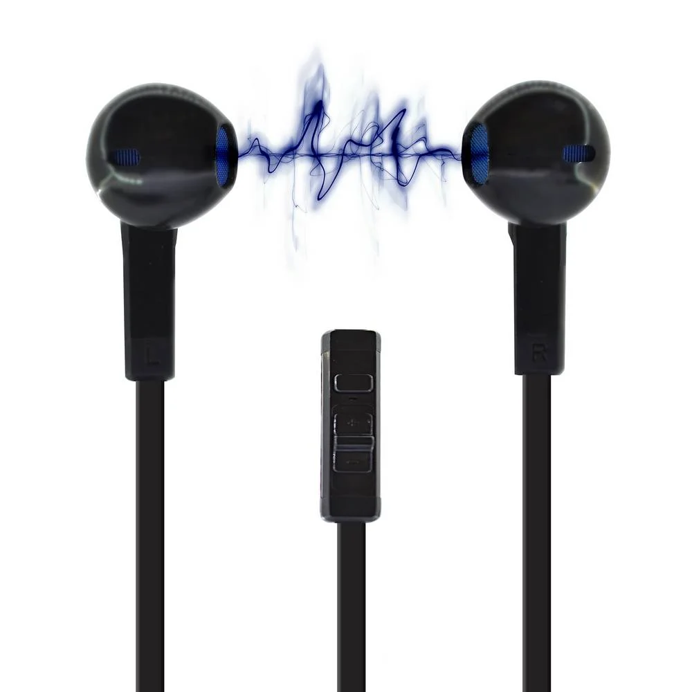 Φωτογραφία προϊόντος: Hands Free Ancus Viker in-Earbud Stereo 3.5mm για Apple-Samsung-HTC-Sony Μαύρο με Καλώδιο Πλακέ, Πλήκτρο Απάντησης και Έντασης