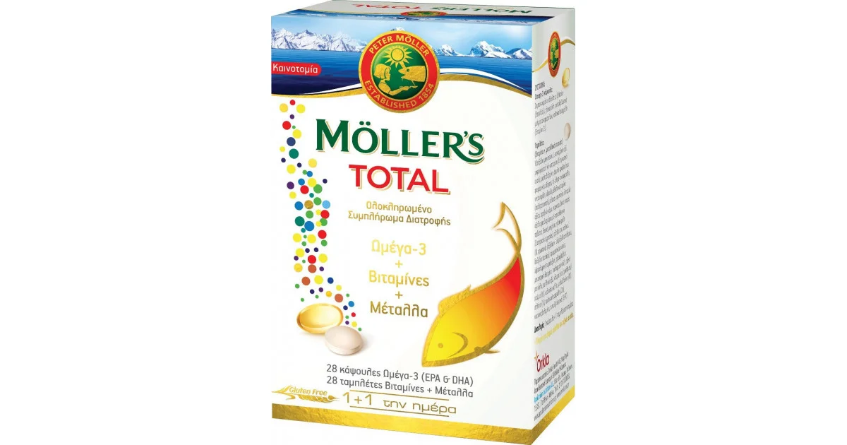 Φωτογραφία προϊόντος: Mollers Moller's Total Ωμέγα 3 28 κάψουλες Βιταμίνες & Μέταλλα 28 ταμπλέτες