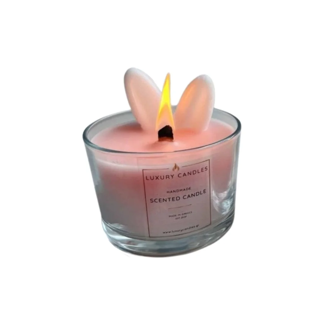 Φωτογραφία προϊόντος: Luxury Candles, Χειροποίητο 060152PNK Luxury Candles Χειροποίητο διακοσμητικό αρωματικό ροζ κερί σόγιας Bunnies