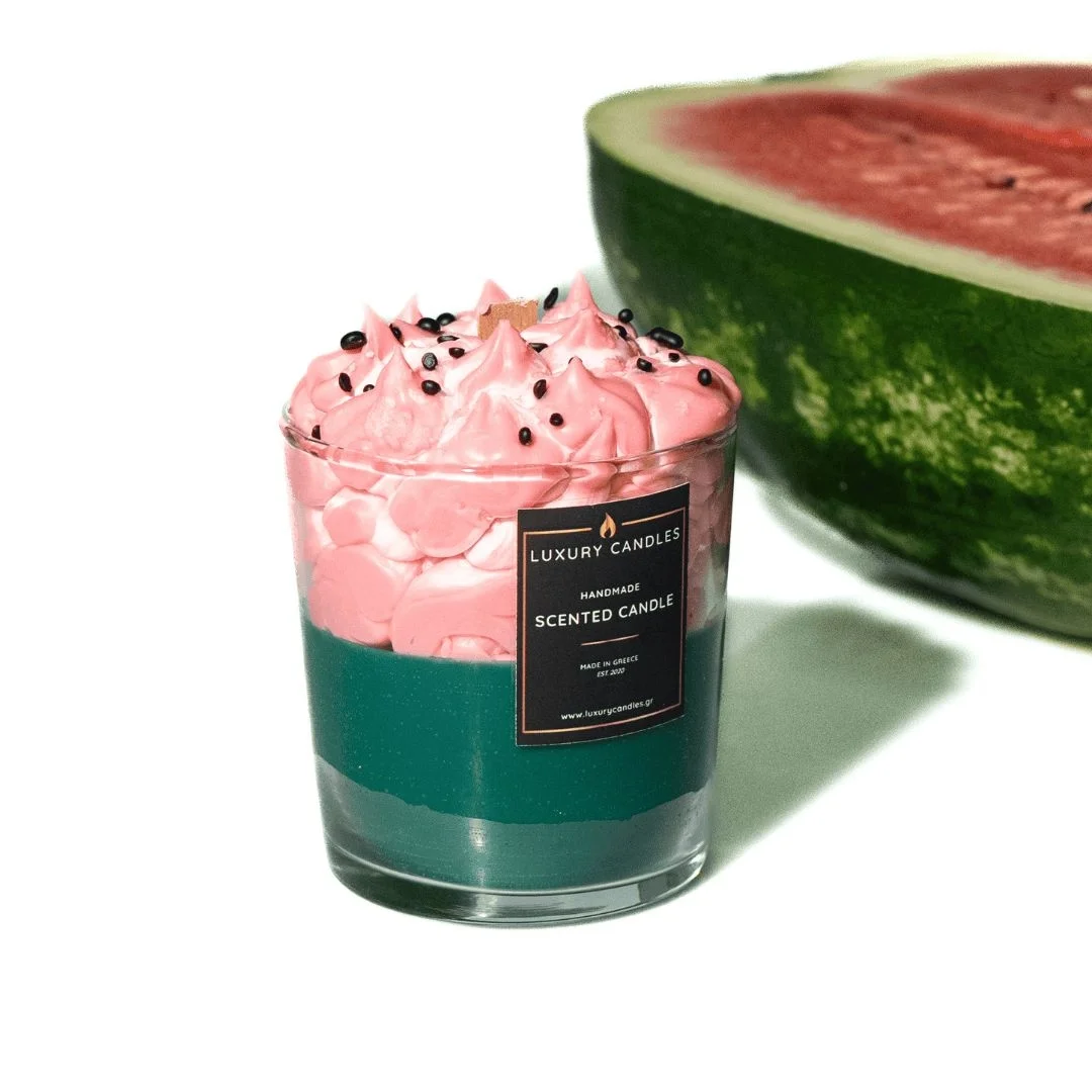 Φωτογραφία προϊόντος: Luxury Candles, Χειροποίητο 007113 Luxury Candles Χειροποίητο διακοσμητικό αρωματικό κερί σόγιας Watermelon Sorbet