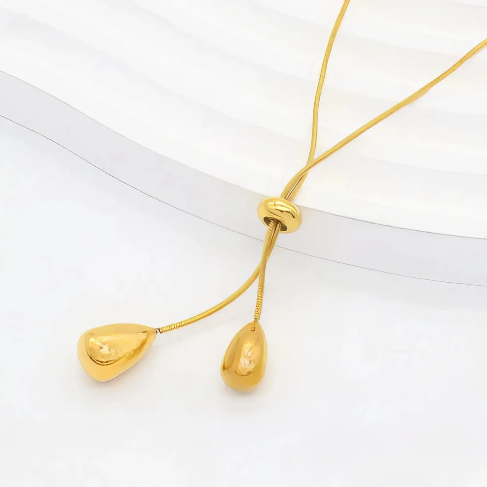 Φωτογραφία προϊόντος: LAVORE Minimal Necklace with Gold Drops