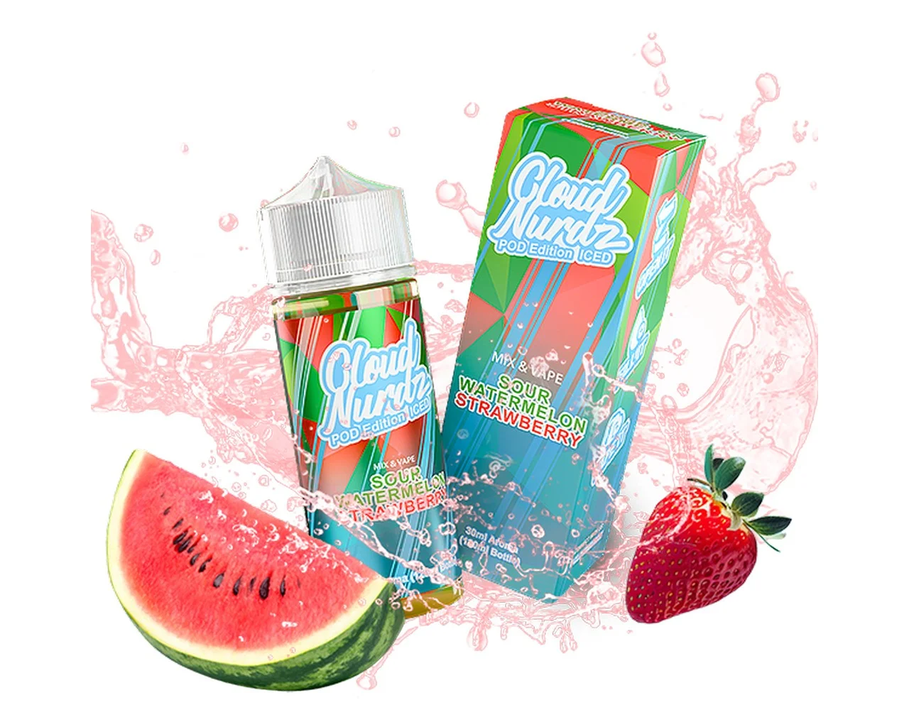 Φωτογραφία προϊόντος: Cloud Nurdz Sour Watermalon Strawberry Iced Flavor Shot 10ml/30ml