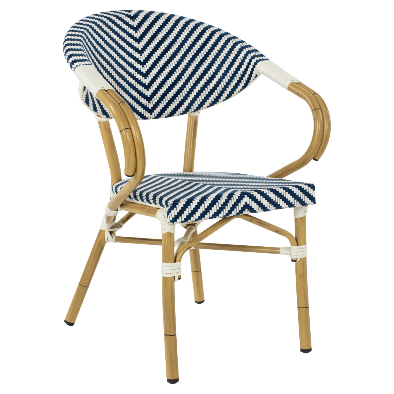 Φωτογραφία προϊόντος: b2b markt ΠΟΛΥΘΡΟΝΑ BAMBOO LOOK HM5861.02 ΜΠΛΕ-ΛΕΥΚΟ 59x56x82Yεκ.