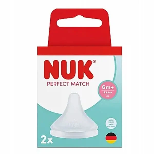 Φωτογραφία προϊόντος: Nuk Perfect Match Flow Control Θηλές από Σιλικόνη Μεγάλης Ροής για 6+ μηνών 2τμχ
