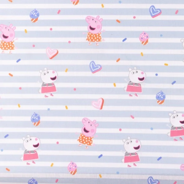 Φωτογραφία προϊόντος: Sanrio Βαμβακερό ύφασμα Digital Peppa Pig ™© - 100x150cm