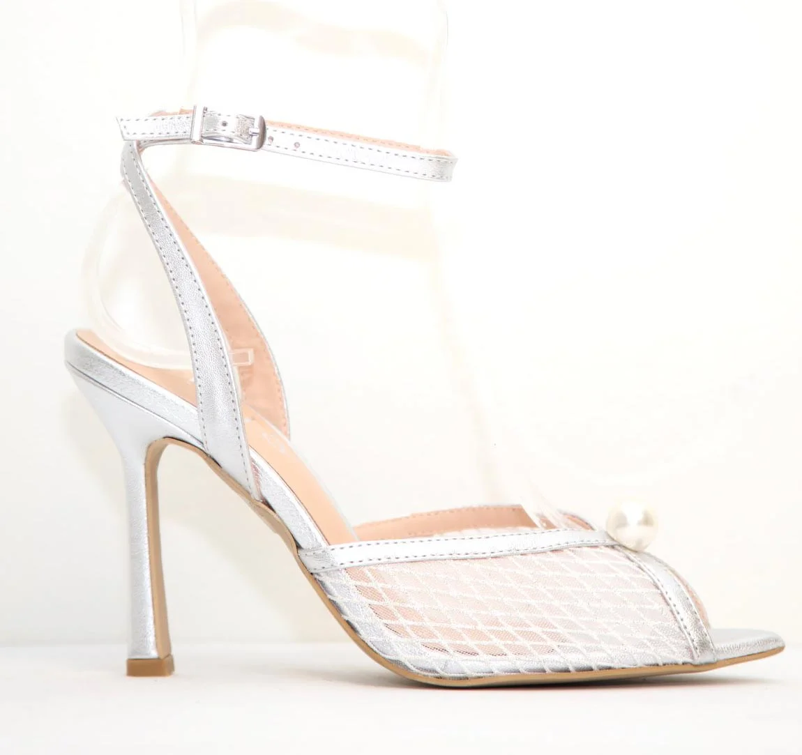 Φωτογραφία προϊόντος: Iris Shoes Adelle Γυναικεία Πέδιλα από Δέρμα με Φιλτιρέ σε Ασημί χρώμα