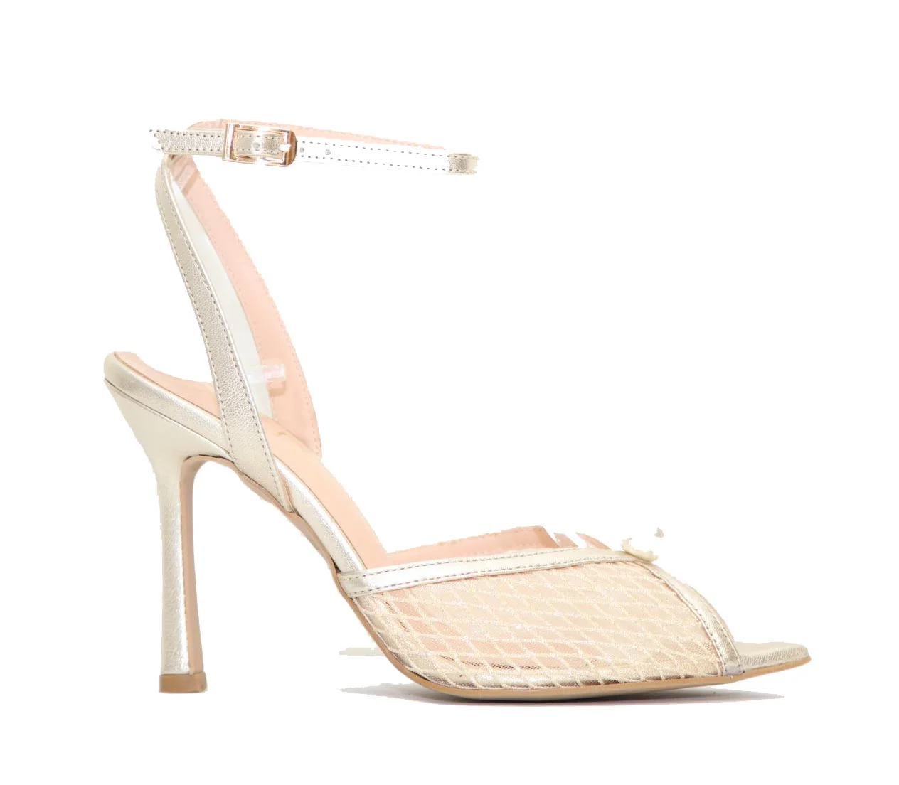 Φωτογραφία προϊόντος: Iris Shoes Adelle Γυναικεία Πέδιλα από Δέρμα με Φιλτιρέ σε Πλατίνα χρώμα