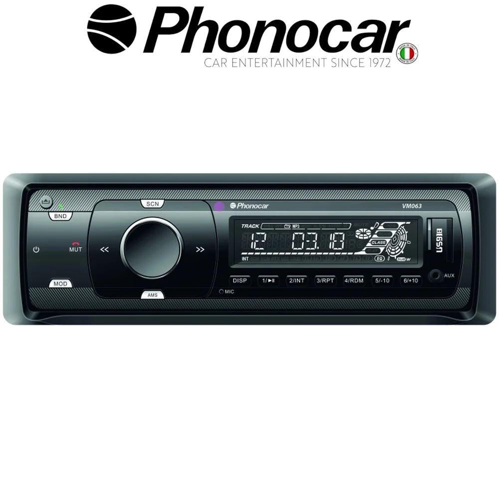 Φωτογραφία προϊόντος: Phonocar 1DIN RADIO USB/SD/BLUETOOTH (και μουσικη απο το κινητο =A2DP) ενσωματωμένο - AUX IN - Eνσωματωμένο εξωτερικό μικρόφωνο