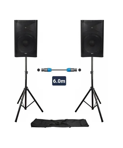 Φωτογραφία προϊόντος: Qtx QUEST-15-SET Πακέτο Ηχείων PA 15'' με Βάσεις και Καλώδιο (Σετ)
