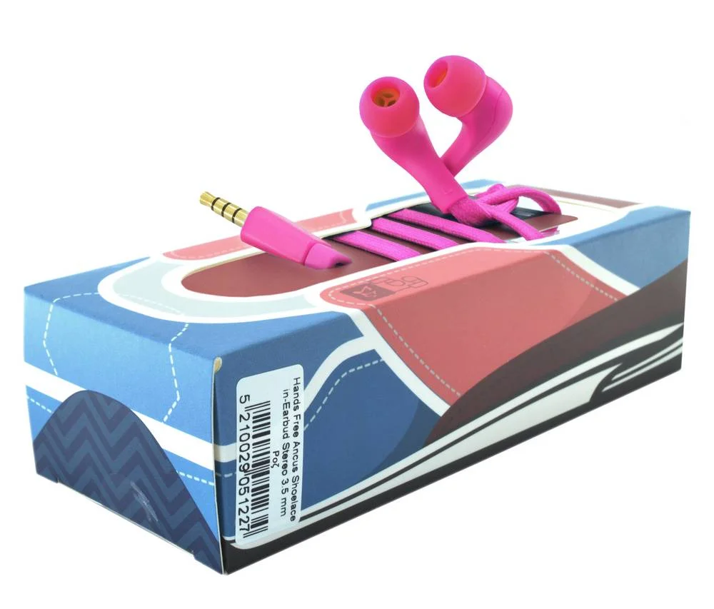 Φωτογραφία προϊόντος: Hands Free Ancus Shoelace in-Earbud Stereo 3.5mm για Apple-Samsung-Sony-LG-Huawei Ρόζ με Καλώδιο Κορδόνι, Μικρόφωνο, Πλήκτρο Απάντησης