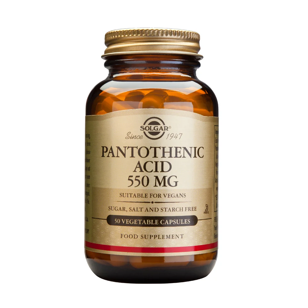Φωτογραφία προϊόντος: SOLGAR PANTOTHENIC ACID 550mg veg.caps 50s