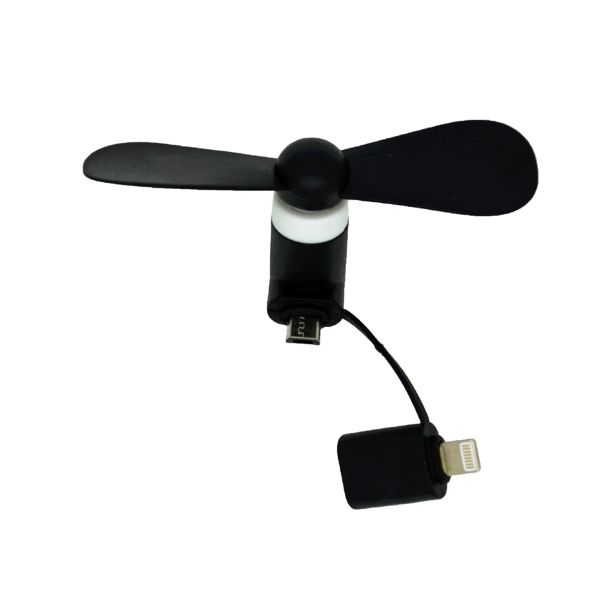 Φωτογραφία προϊόντος: Micro USB Mini Fan Ancus Μαύρο με επιπλέον Κονέκτορα Lightning