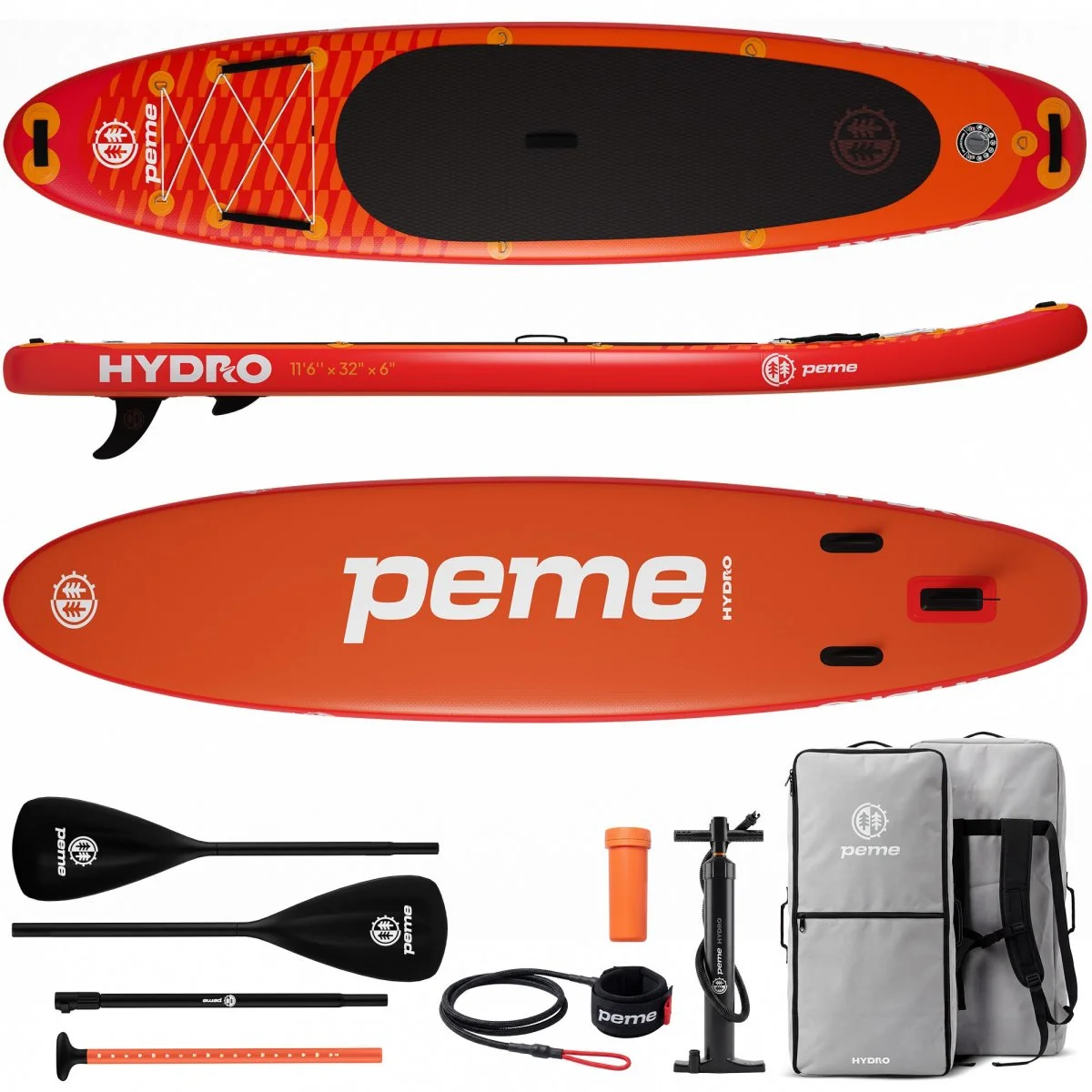Φωτογραφία προϊόντος: PEME Hydro Sunset Orange Φουσκωτή Σανίδα SUP 350x81x15cm All Around