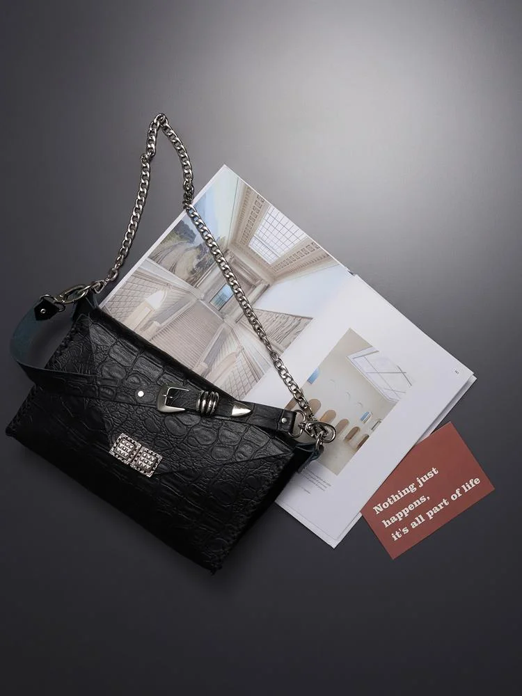 Φωτογραφία προϊόντος: Sky black nickel bag INDIVIDUAL ART LEATHER