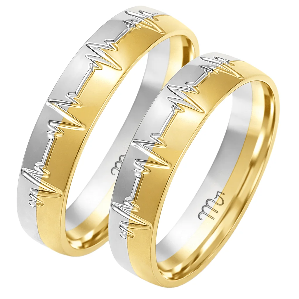 Φωτογραφία προϊόντος: fenixjewelry Βέρες Διχρωμες καρδιογραφιμα 14κ OE-168