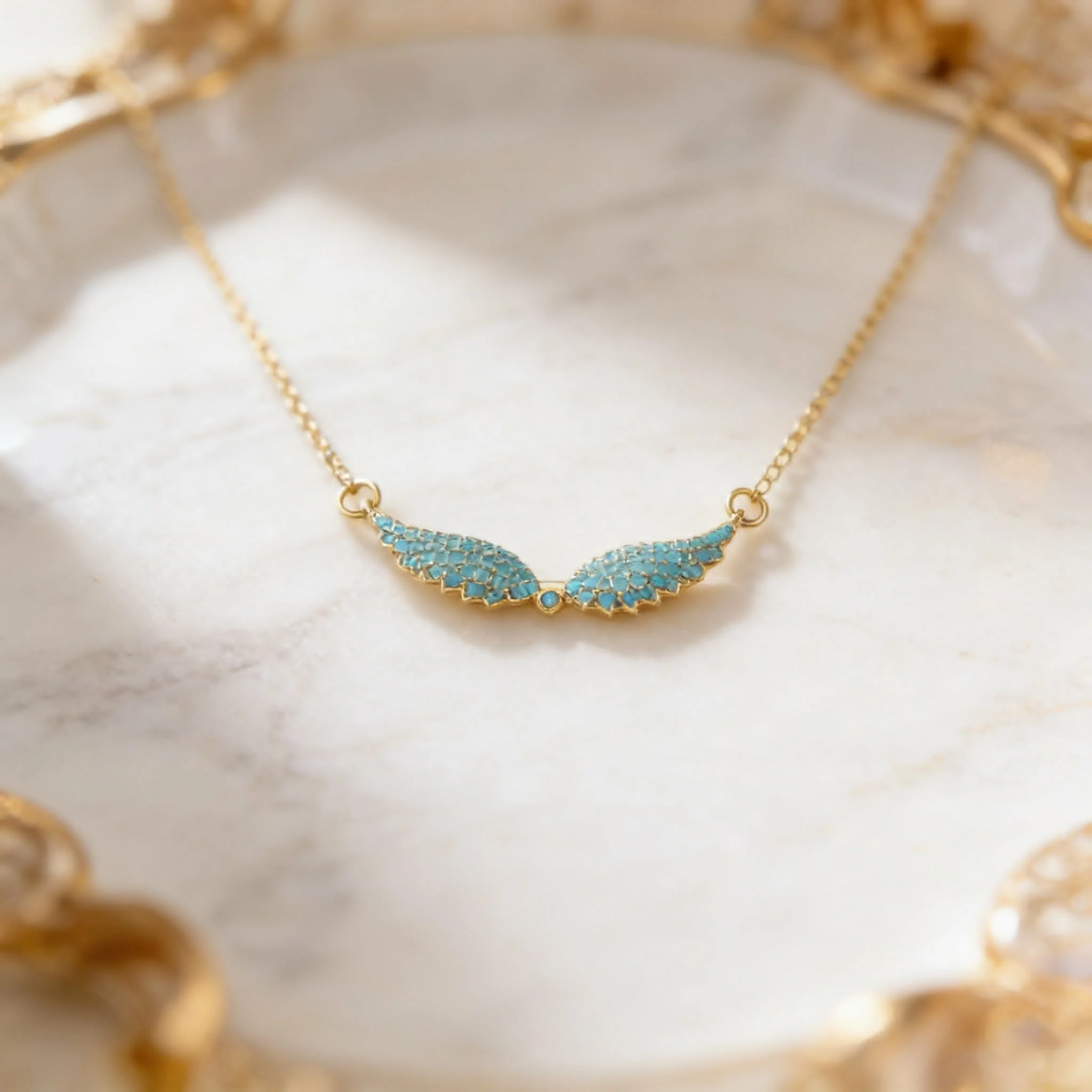 Φωτογραφία προϊόντος: LAVORE Turquoise Angel Wings Necklace