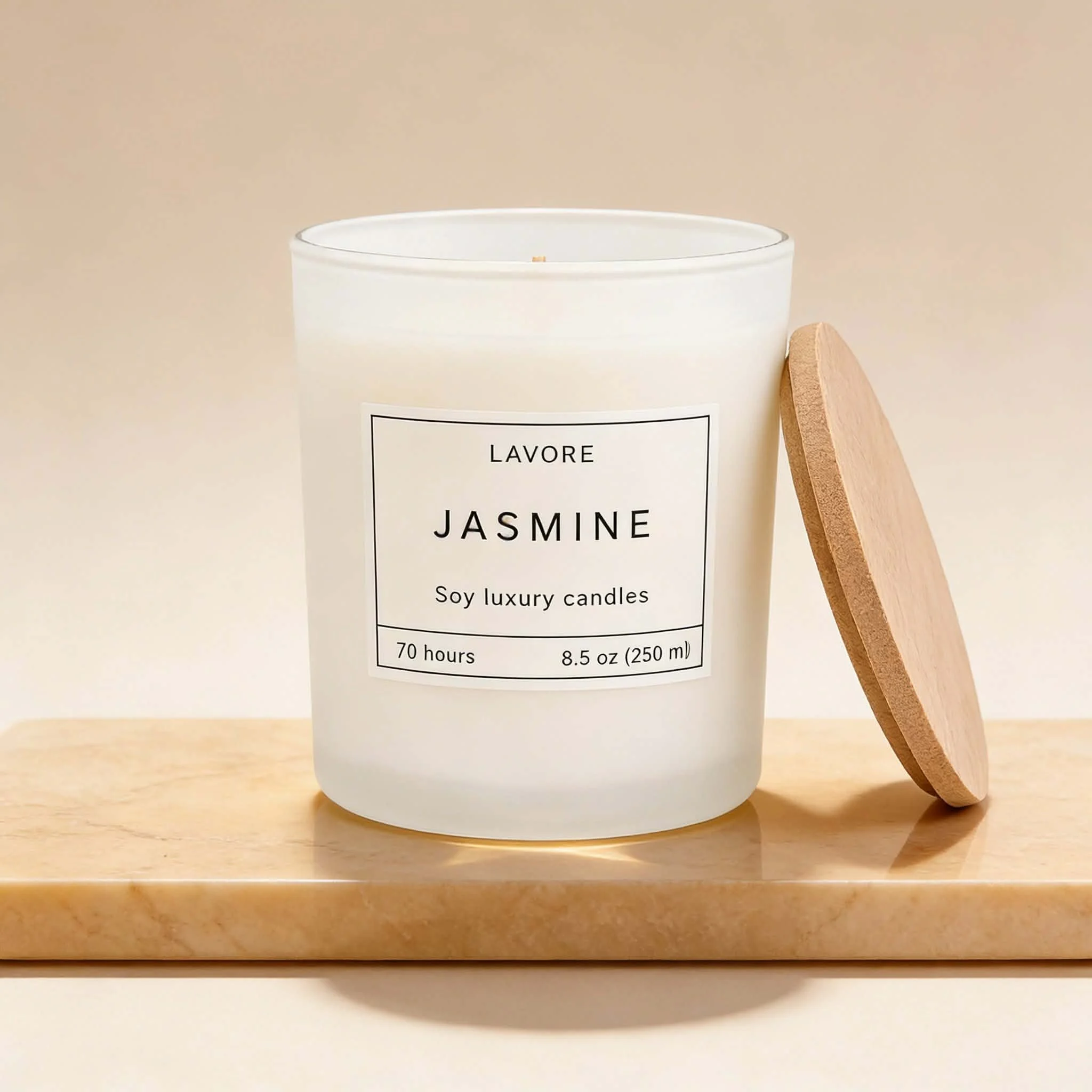 Φωτογραφία προϊόντος: LAVORE Jasmine – Αρωματικό Κερί Σόγιας 250ml