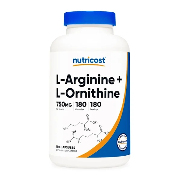 Φωτογραφία προϊόντος: L-Arginine + L-Ornithine 750mg (500+250) x 180caps - Nutricost