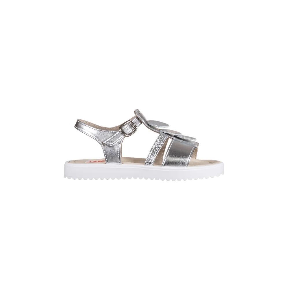 Φωτογραφία προϊόντος: Aby Shoes Παιδικό δερμάτινο πέδιλο ABY 962 ασημί
