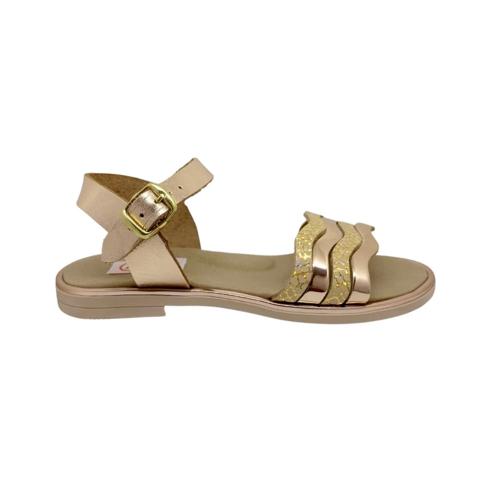 Φωτογραφία προϊόντος: Aby Shoes Παιδικό δερμάτινο πέδιλο ABY 196 μπρονζέ