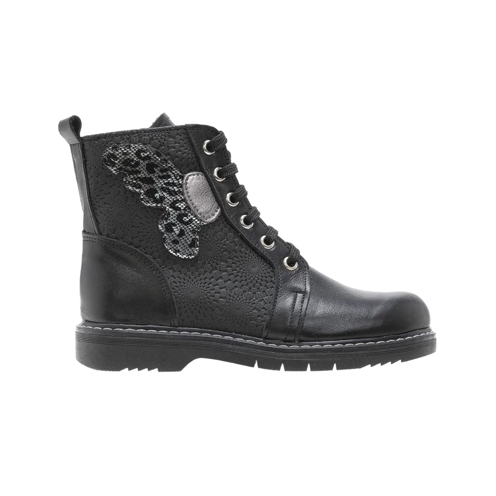 Φωτογραφία προϊόντος: Aby Shoes Δερμάτινο μαύρο μποτάκι Aby 065