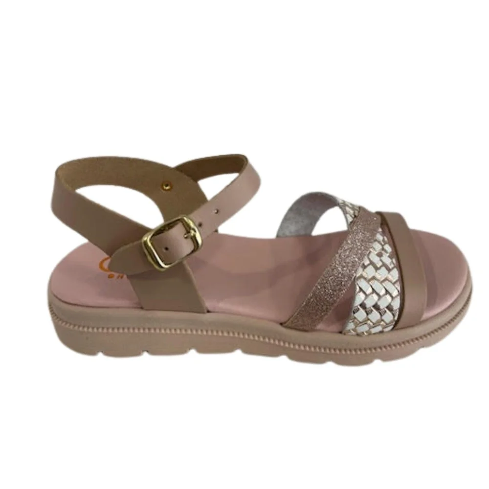 Φωτογραφία προϊόντος: Aby Shoes Παιδικό δερμάτινο πέδιλο ABY 566 μπρονζέ