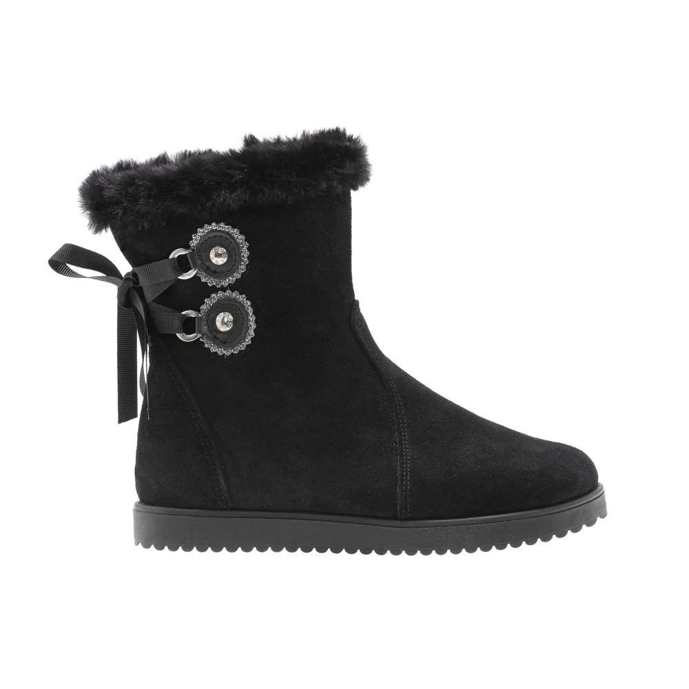 Φωτογραφία προϊόντος: Aby Shoes Δερμάτινο καστόρι μαύρο μποτάκι Aby 969