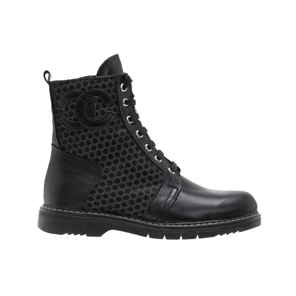 Φωτογραφία προϊόντος: Aby Shoes Δερμάτινο μαύρο μποτάκι Aby 081
