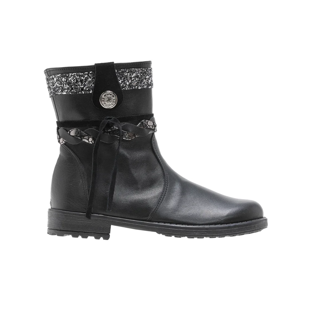 Φωτογραφία προϊόντος: Aby Shoes Δερμάτινο μαύρο μποτάκι Aby 976