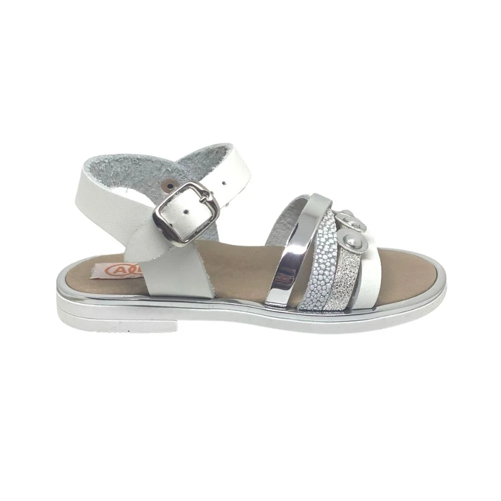 Φωτογραφία προϊόντος: Aby Shoes Παιδικό δερμάτινο πέδιλο ABY 165 Λευκό