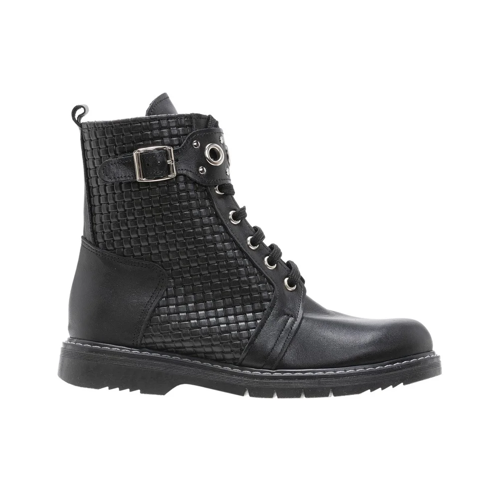Φωτογραφία προϊόντος: Aby Shoes Δερμάτινο μαύρο μποτάκι Aby 084