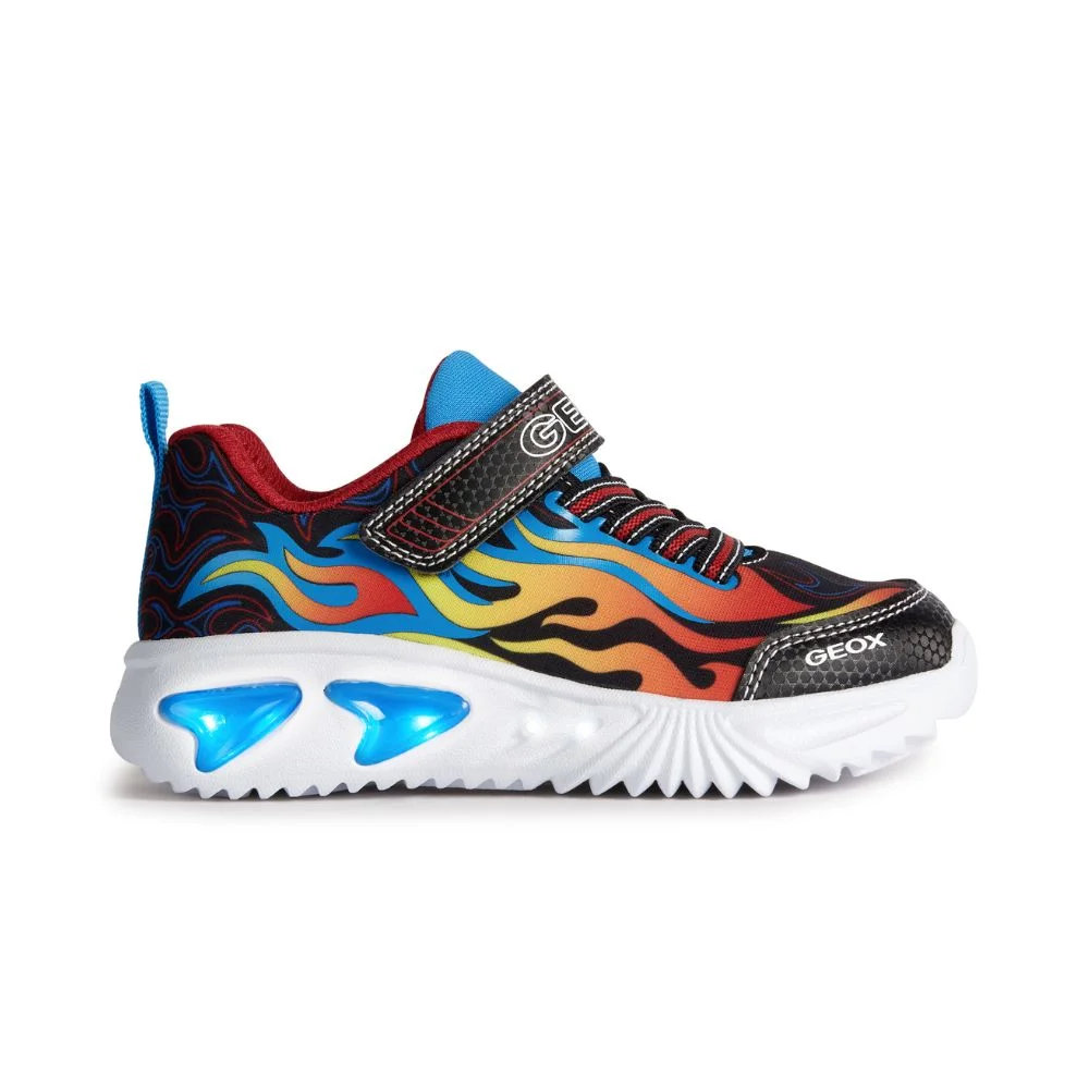 Φωτογραφία προϊόντος: Geox Παιδικά Sneakers με Σκρατς & Φωτάκια για Αγόρι Black - Red