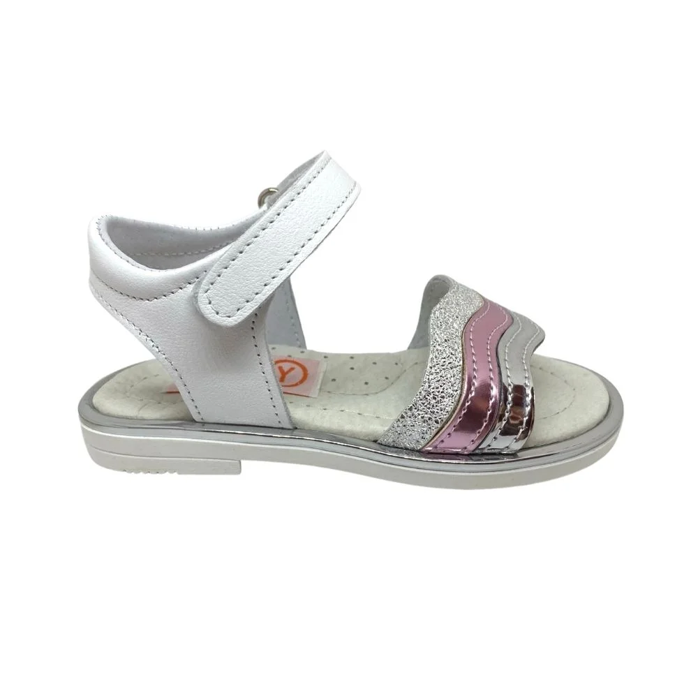 Φωτογραφία προϊόντος: Aby Shoes Παιδικό δερμάτινο πέδιλο ABY 126 Λευκό