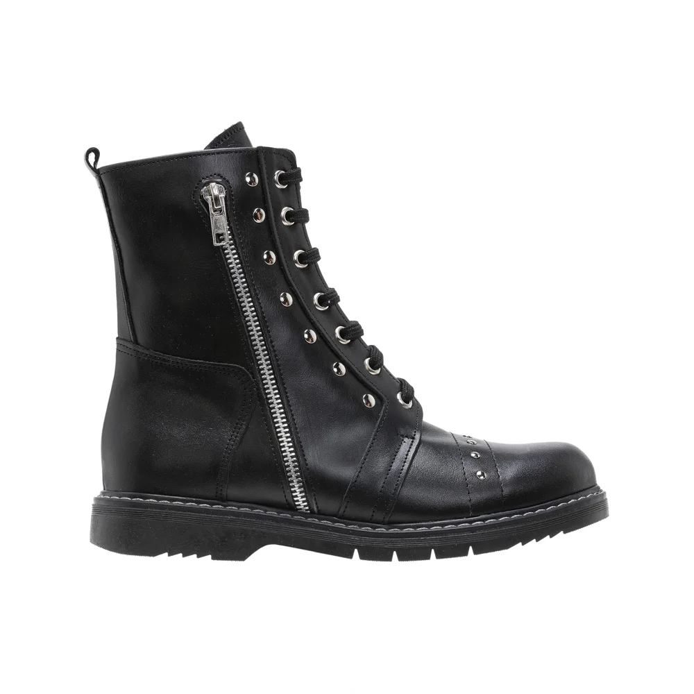 Φωτογραφία προϊόντος: Aby Shoes Δερμάτινο μαύρο μποτάκι Aby 083