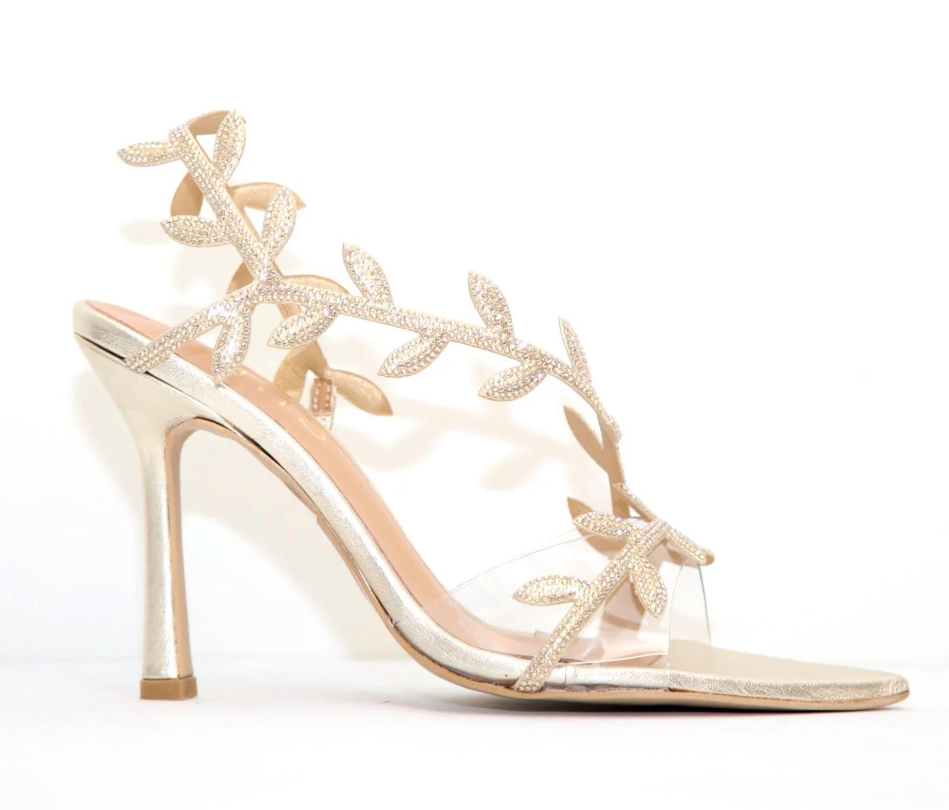 Φωτογραφία προϊόντος: Iris Shoes 25/8 Γυναικεία Πέδιλα από Δέρμα με Strass σε Πλατίνα χρώμα