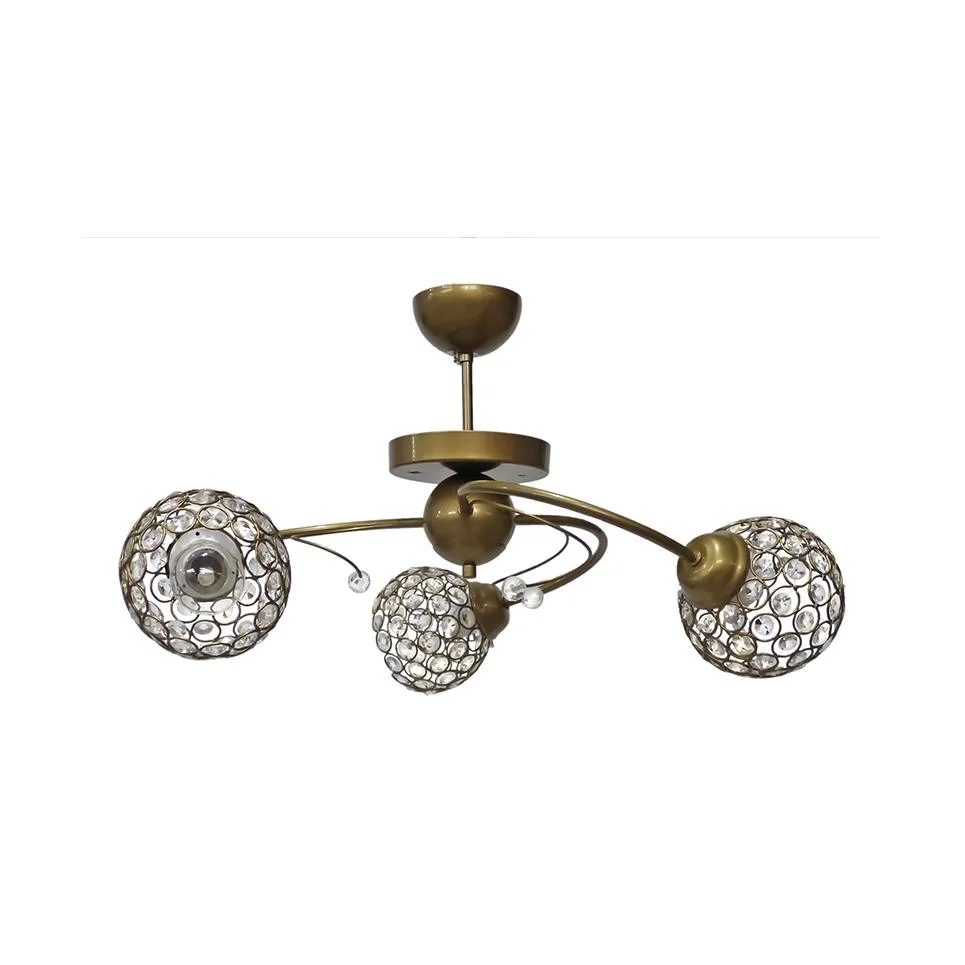 Φωτογραφία προϊόντος: HERONIA LIGHTING Heronia CHRIS/3 PL BRONZE PLAFON CRYSTALS