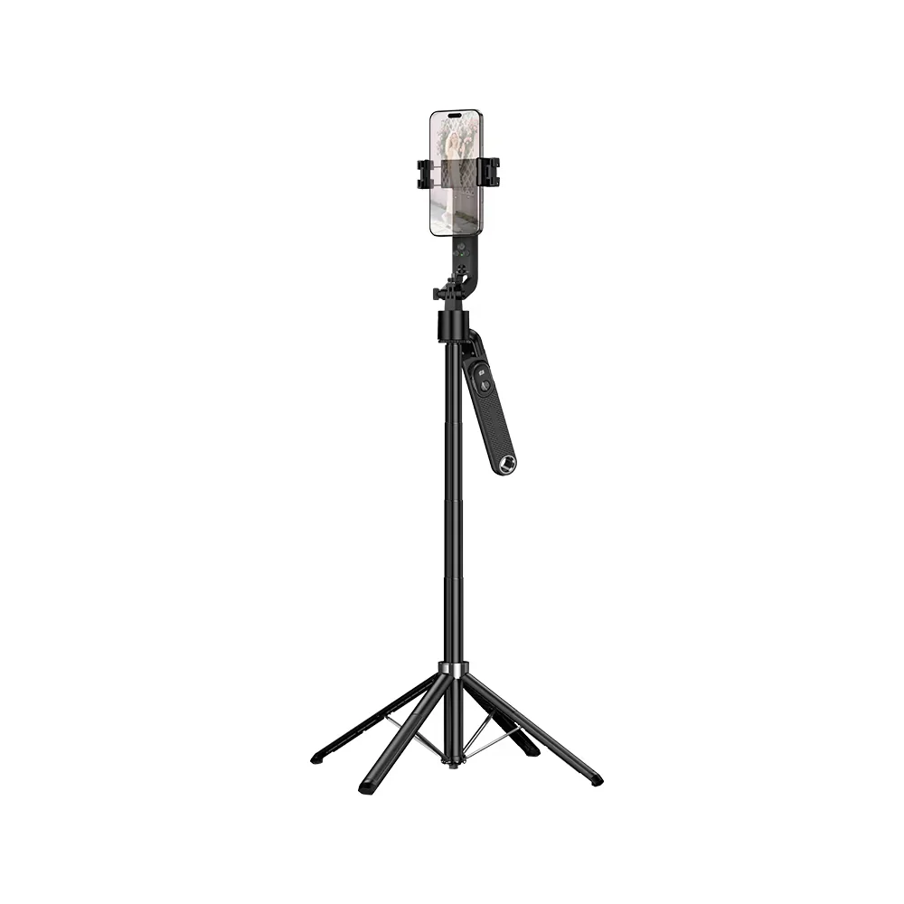 Φωτογραφία προϊόντος: Selfie Stick Hoco K32 Soporte και Τρίποδο για Συσκευές 4.5"- 7" Επεκτεινόμενo εως 1.81m με Τηλεχειριστήριο και Auto Face Tracking Μαύρο