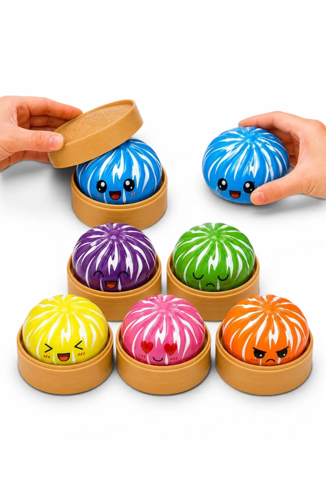 Φωτογραφία προϊόντος: Regalis Taba World Mystery Bao Bun Stripes Dumplings Αφρώδες Πολύχρωμο Squishy (Τυχαίο Χρώμα) 1τμχ , 8 εκ